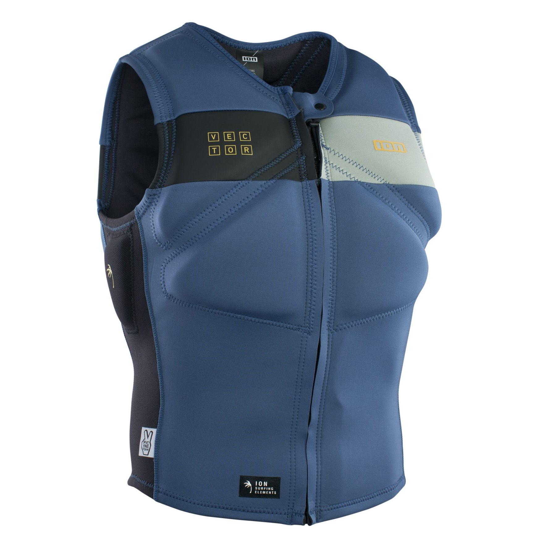 ION Vector Amp Front Zip Blau Half padded weste - Telstar Surf